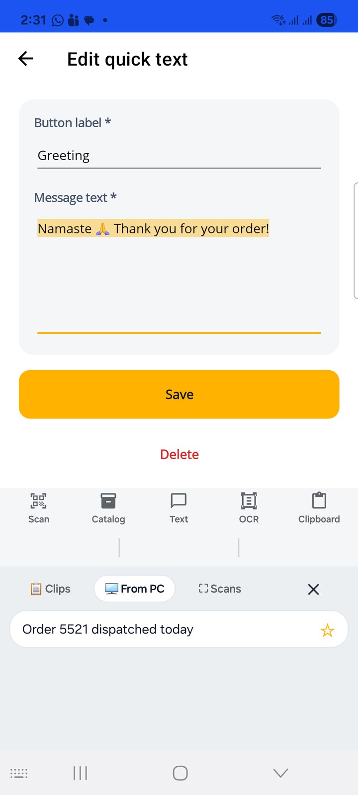 From PC tab