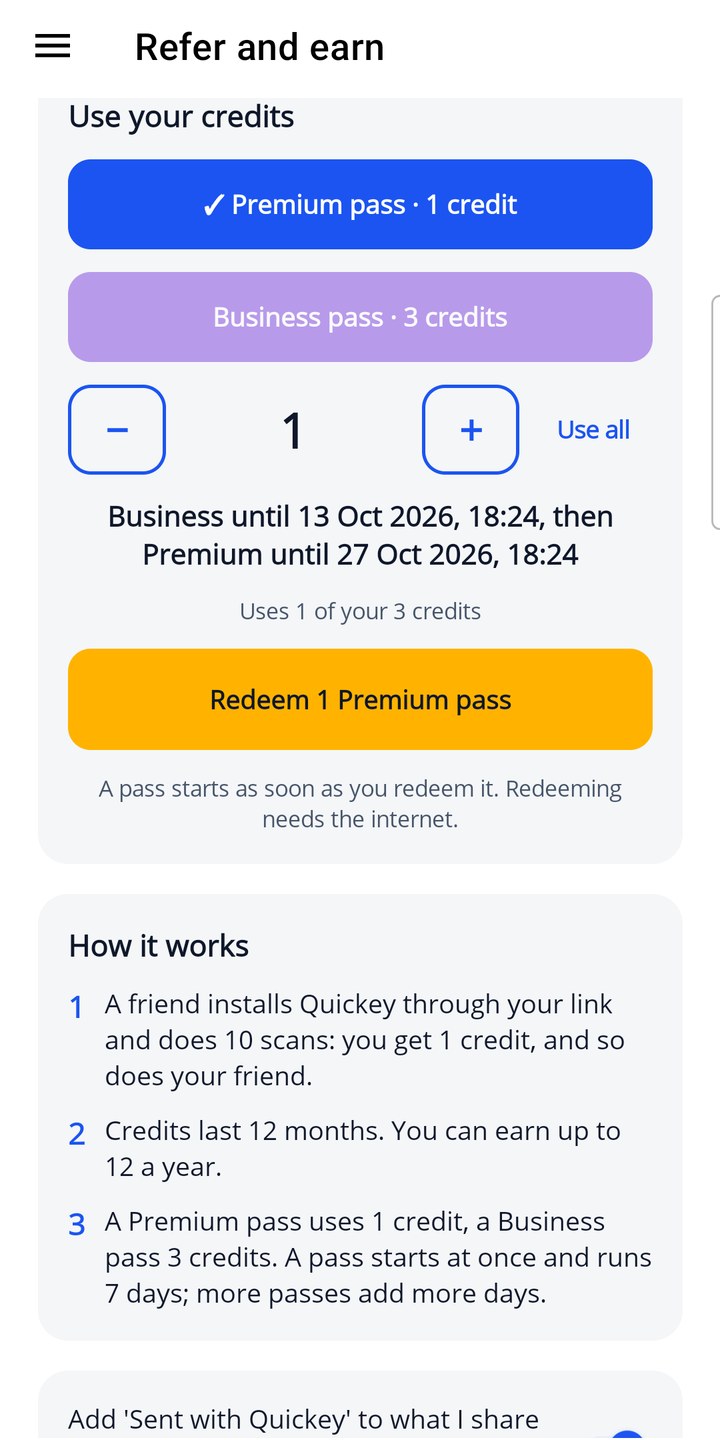 Choose the pass and how many